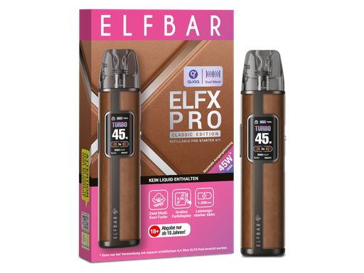 [EB100EXR-14] Elfbar - Elfx Pro E-Zigaretten Set Cowboy Brown
