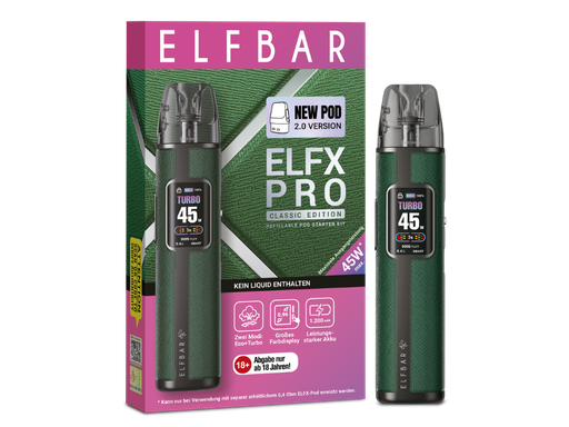 [EB100EXRC-13-H] Elfbar - Elfx Pro Classic Edition E-Zigaretten Set Forest 10er Packung