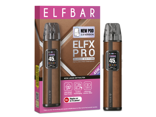 [EB100EXRC-14] Elfbar - Elfx Pro Classic Edition E-Zigaretten Set Cowboy Brown