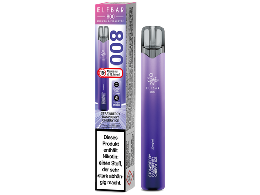 [EBEWE820-CI] Elfbar 800 Einweg E-Zigarette - Strawberry Raspberry Cherry Ice 20 mg/ml