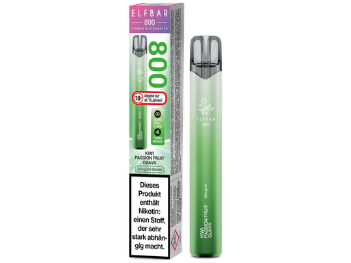 [EBEWE820-KP-K] Elfbar 800 Einweg E-Zigarette - Kiwi Passion Fruit Guava 20 mg/ml 400er Packung