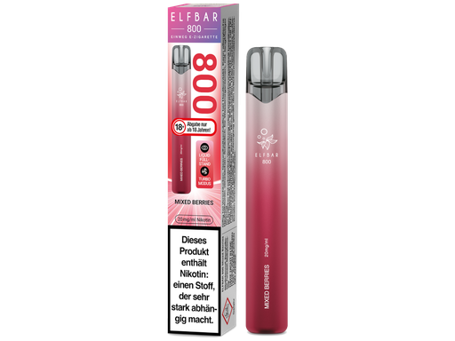 [EBEWE820-MX-H] Elfbar 800 Einweg E-Zigarette - Mixed Berries 20 mg/ml 10er Packung