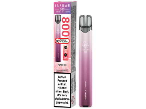 [EBEWE820-PH-H] Elfbar 800 Einweg E-Zigarette - Peach Ice 20 mg/ml 10er Packung