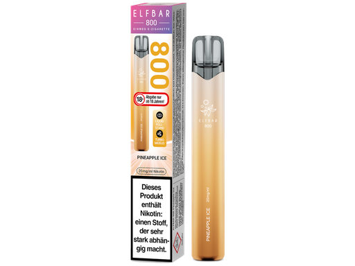 [EBEWE820-PI-H] Elfbar 800 Einweg E-Zigarette - Pineapple Ice 20 mg/ml 10er Packung