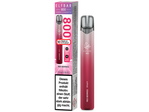 [EBEWE820-RB-K] Elfbar 800 Einweg E-Zigarette - Red Berries 20 mg/ml 400er Packung