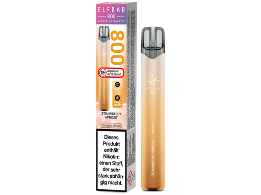 [EBEWE820-SA-H] Elfbar 800 Einweg E-Zigarette - Strawberry Apricot 20 mg/ml 10er Packung
