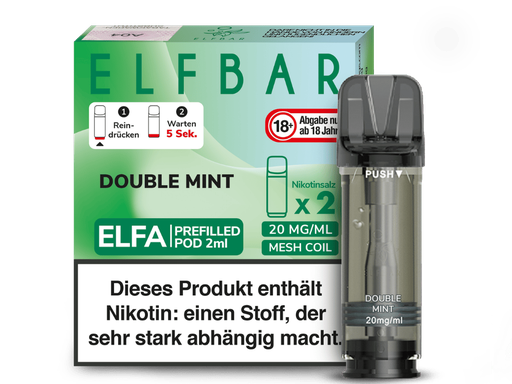 [EBEWEP-102-H] Elfbar - Elfa Pod Double Mint 20 mg/ml (2 Stück pro Packung) 10er Packung