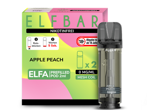 [EBEWEP-43-H] Elfbar - Elfa Pod Apple Peach 0 mg/ml (2 Stück pro Packung) 10er Packung