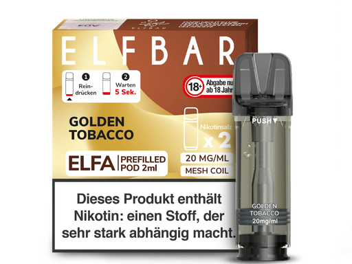 [EBEWEP-51] Elfbar - Elfa Pod Golden Tobacco 20 mg/ml (2 Stück pro Packung)