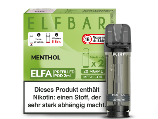 [EBEWEP-54-K] Elfbar - Elfa Pod Menthol 20 mg/ml (2 Stück pro Packung) 400er Packung