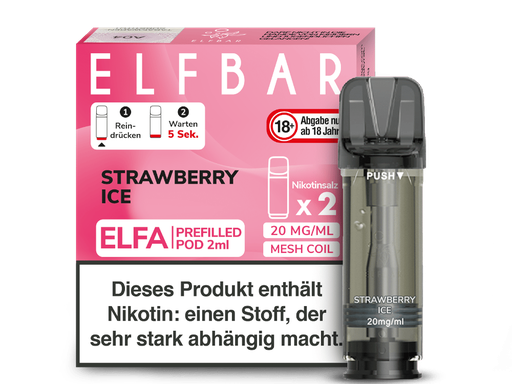[EBEWEP-55-H] Elfbar - Elfa Pod Strawberry Ice 20 mg/ml (2 Stück pro Packung) 10er Packung