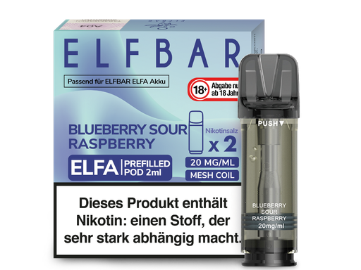 [EBEWEP-68] Elfbar - Elfa Pod Blueberry Sour Raspberry 20 mg/ml (2 Stück pro Packung)