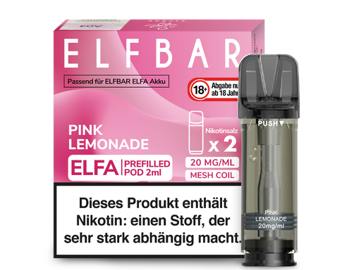 [EBEWEP-70] Elfbar - Elfa Pod Pink Lemonade 20 mg/ml (2 Stück pro Packung)
