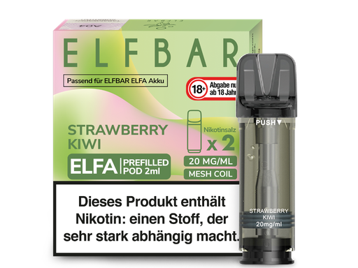 [EBEWEP-71-K] Elfbar - Elfa Pod Strawberry Kiwi 20 mg/ml (2 Stück pro Packung) 400er Packung
