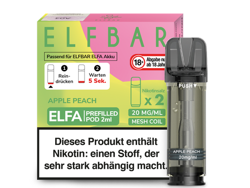 [EBEWEP-74-K] Elfbar - Elfa Pod Apple Peach 20 mg/ml (2 Stück pro Packung) 400er Packung