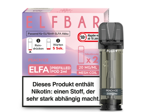 [EBEWEP-76] Elfbar - Elfa Pod Peach Ice 20 mg/ml (2 Stück pro Packung)