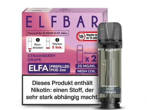 [EBEWEP-81-H] Elfbar - Elfa Pod Strawberry Grape 20 mg/ml (2 Stück pro Packung) 10er Packung
