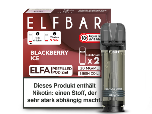 [EBEWEP-84-K] Elfbar - Elfa Pod Blackberry Ice 20 mg/ml (2 Stück pro Packung) 400er Packung