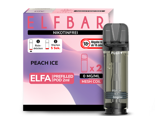 [EBEWEP-90] Elfbar - Elfa Pod Peach Ice 0 mg/ml (2 Stück pro Packung)