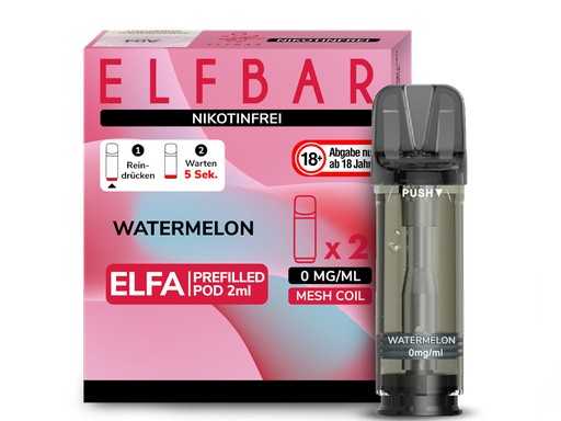 [EBEWEP-92] Elfbar - Elfa Pod Watermelon 0 mg/ml (2 Stück pro Packung)