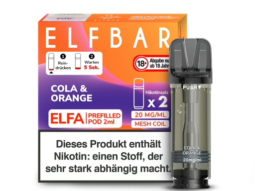 [EBEWEP-93] Elfbar - Elfa Pod Cola & Orange 20 mg/ml (2 Stück pro Packung)