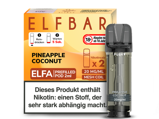 [EBEWEP-94-H] Elfbar - Elfa Pod Pineapple Coconut 20 mg/ml (2 Stück pro Packung) 10er Packung