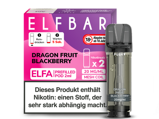 [EBEWEP-95] Elfbar - Elfa Pod Dragon Fruit Blackberry 20 mg/ml (2 Stück pro Packung)