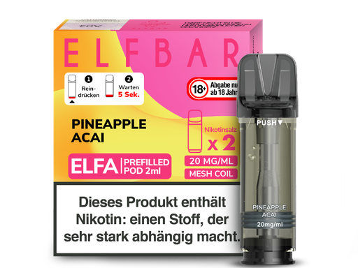 [EBEWEP-96-H] Elfbar - Elfa Pod Pineapple Acai 20 mg/ml (2 Stück pro Packung) 10er Packung